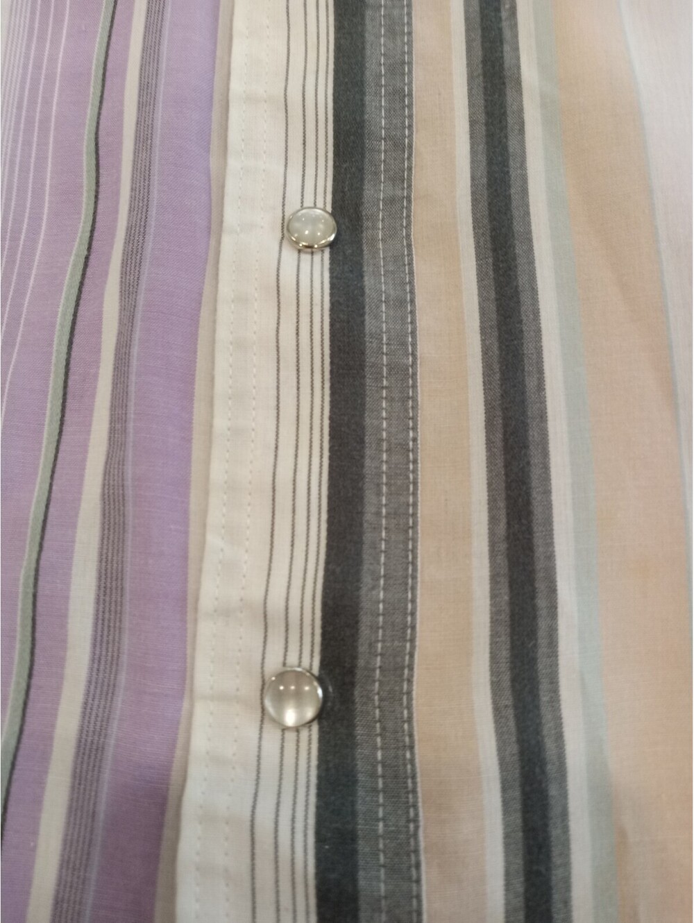 Wrangler Cowboy Cut Western Shirt Mens 17 Multi Stripe Pearl Snap X-Long Tails - Picture 2 of 6